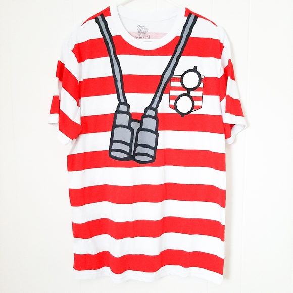 Where's Waldo? striped costume T-shirt L